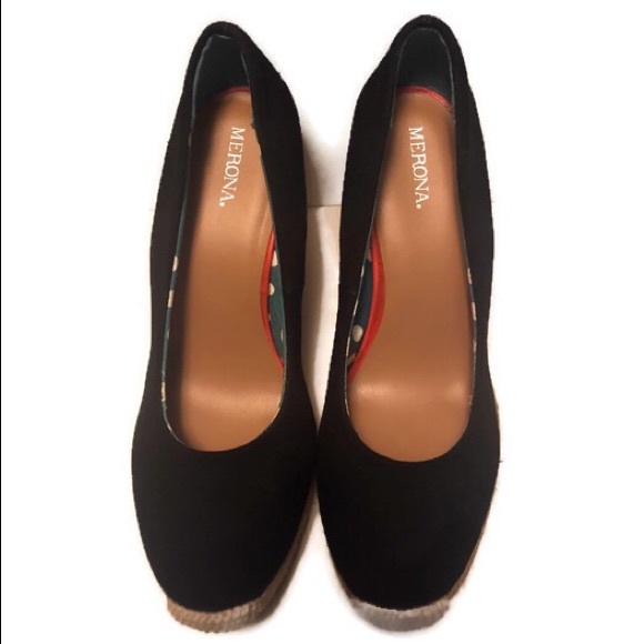 Merona Black Canvas Wedge Espadrilles - Picture 2 of 4